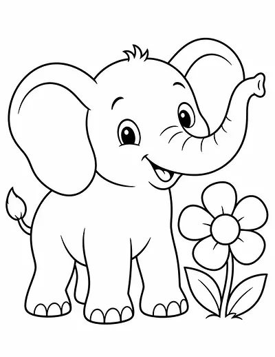 Baby Elephant coloring page