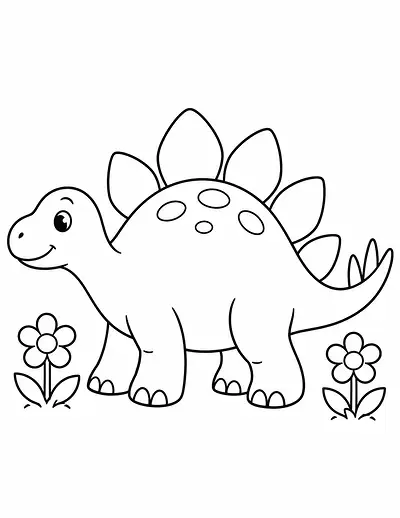 Stegosaurus Stroll coloring page