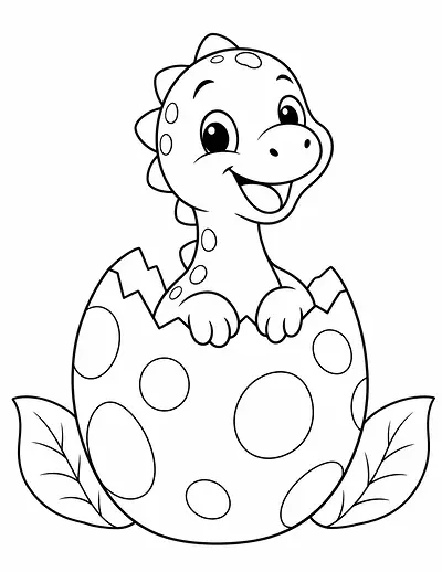 Hatching Dinosaur coloring page