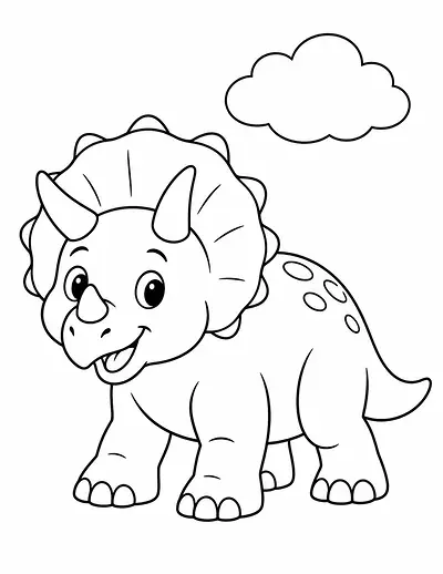 Happy Triceratops coloring page
