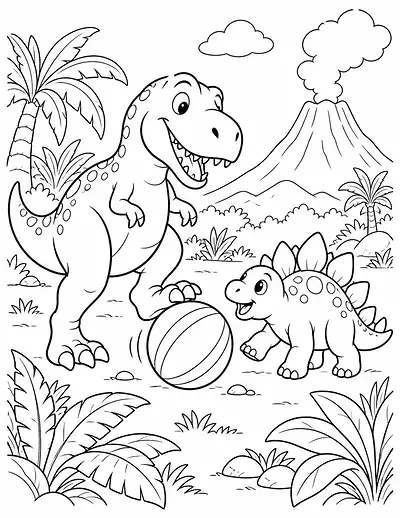 Prehistoric Playground coloring page
