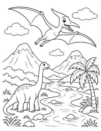 Pterosaur Valley coloring page