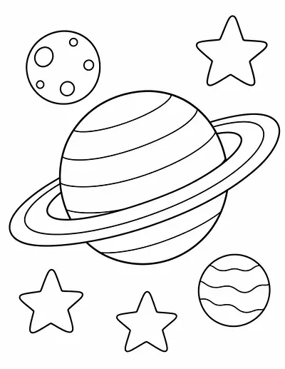 Ringed Planet coloring page