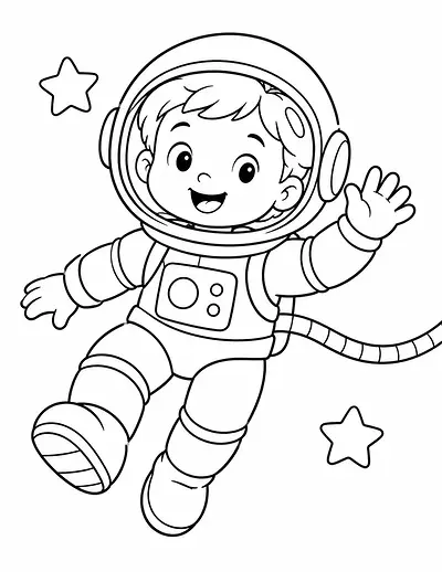 Little Astronaut coloring page