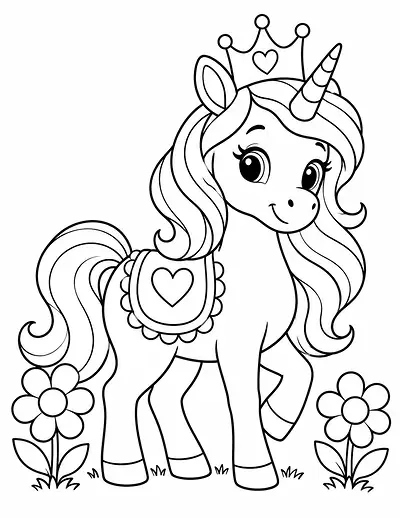 Royal Unicorn coloring page