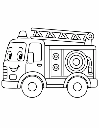 Friendly Fire Truck coloring page
