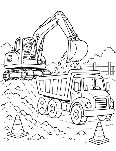 Construction Team coloring page
