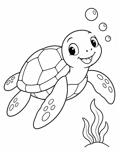Little Sea Turtle coloring page