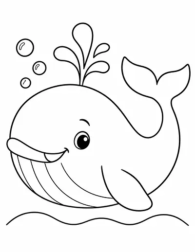 Smiling Whale coloring page