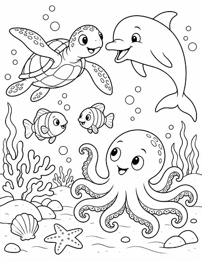 Underwater Parade coloring page